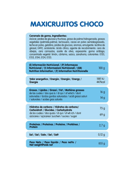 Nubes chocolateadas Maxicrujitos Chocolate 150uds Vidal Golosinas