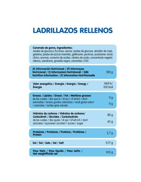 Espumas dulces Ladrillazos Rellenos 75uds Vidal Golosinas