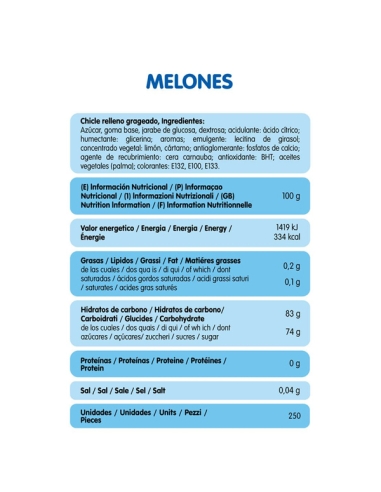 Chicle Melones 250uds (1,3Kg) Vidal Golosinas