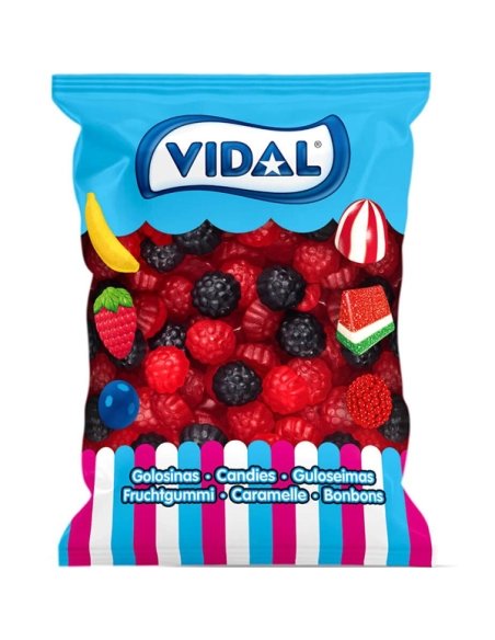 Bolsa granel Chuches Moras Brillo grandes 250uds (1,5Kgs) Vidal Golosinas