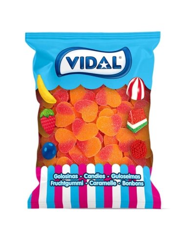 Bolsa granel Chuches Corazón Melocotón 250uds (1,5Kg aprox) Vidal Golosinas