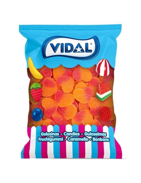 Bolsa granel Chuches Corazón Melocotón 250uds (1,5Kg aprox) Vidal Golosinas