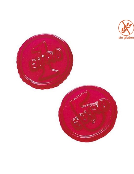 Chuches Monedas Euros Brillo de Fresa 250uds (1,5Kgs) Vidal Golosinas