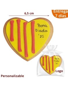 Galletas Corazón para la Diada 11 Septiembre personalizable 1ud