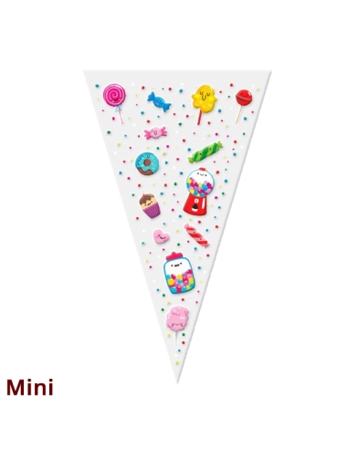 Bolsas Pequeñas Cono Sweets 100uds vacías para chuches 18x30cm