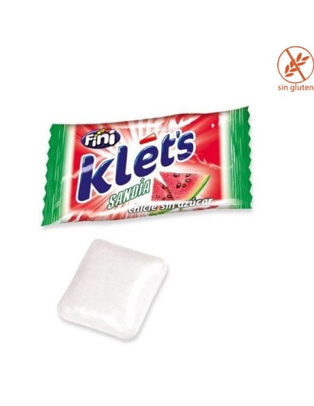 Chicles sin azúcar Klet's sabor Sandía 200uds Fini Golosinas