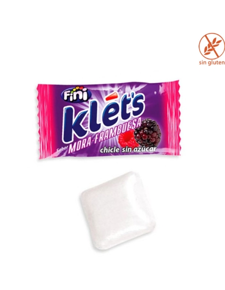 Chicles sin azúcar Klet's sabor Mora y Frambuesa 200uds Fini Golosinas
