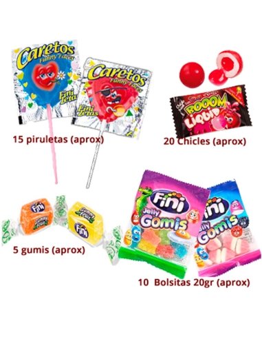 Bolsa Chuches surtidas envueltas Happy Party 500Gr Fini Golosinas
