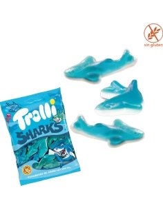 Chuches tiburones de goma 12 bolsitas 100gr Trolli golosinas