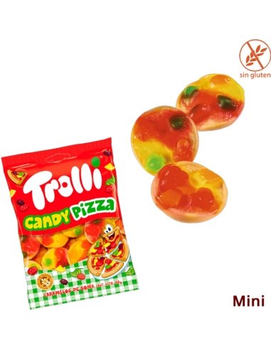 Chuches Mini Pizzas de goma 12 bolsitas 100gr Trolli golosinas