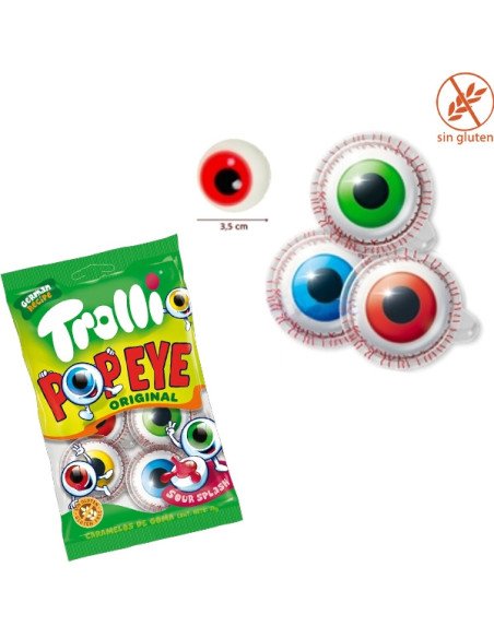 Chuches Ojos rellenos 21 Bolsitas de 4 ojos de goma Trolli Golosinas