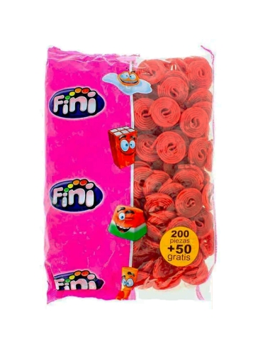 Regaliz Dulce Discos rojos sabor Fresa Spiro 250uds Fini Golosinas a granel