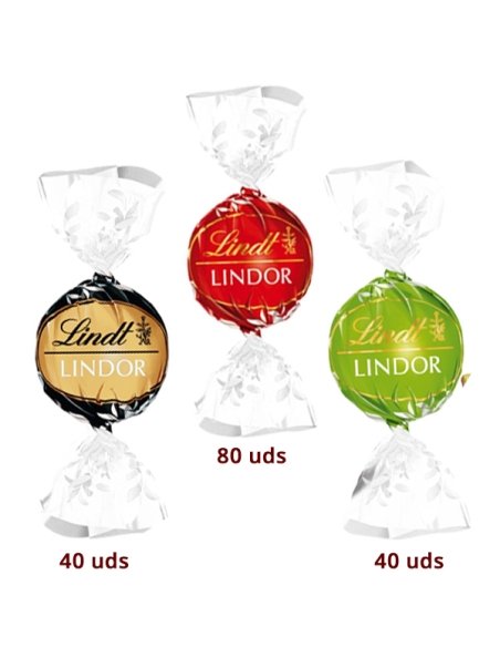 Bombones Lindor Mix Surtido 2Kg (160Uds) Lindt a granel