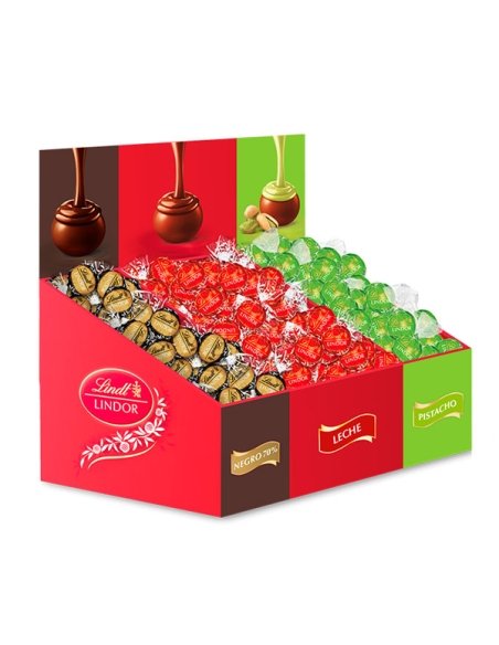 Expositor Bombones Lindor Mix Surtido 2Kg (160Uds) Lindt a granel