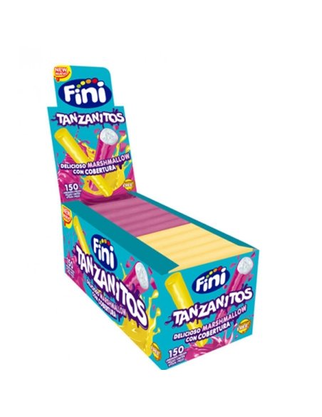 Nubes chocolateadas Tanzanitos Fresa y Plátano 150uds Fini Golosinas de chuches a granel