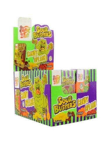 Cajitas caramelos ácidos 2 sabores Sour Buster Candy Splash 45g 16uds
