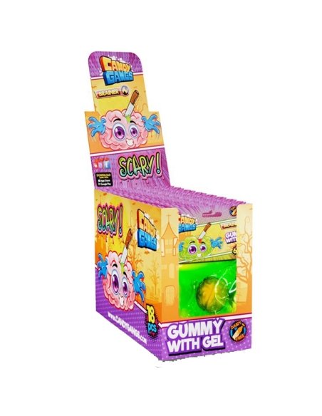 Cerebro Goma con gelatina chuches Halloween 18uds Candy Gangs expositor
