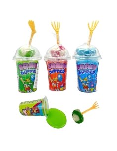 Chupa Caramelo Cerebro con gelatina 60ml 12uds Chuches Halloween