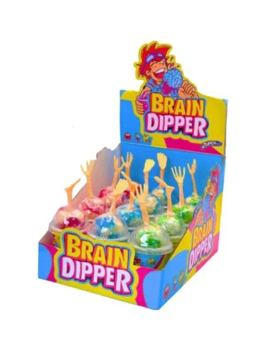 Chupa Caramelo Cerebro con gelatina 60ml 12uds Chuches Halloween