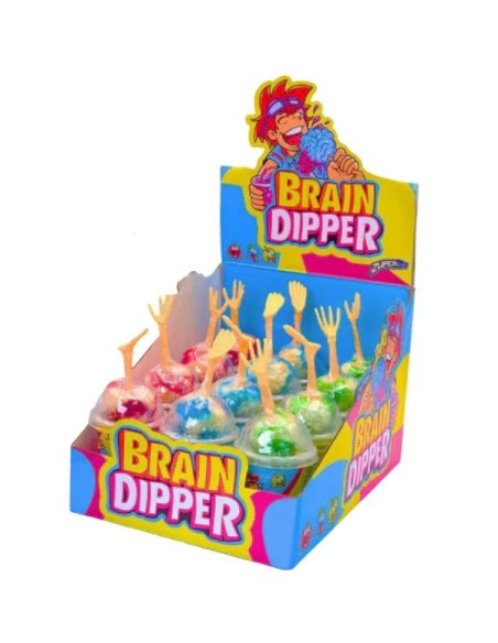 Chupa Caramelo Cerebro con gelatina 60ml 12uds Chuches Halloween