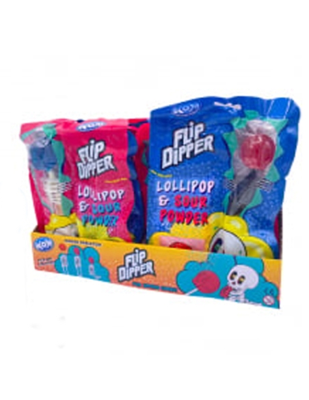 Piruleta Esqueleto con pica pica Flip Dippers 18uds The Candy Factory