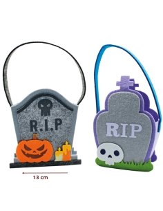 Cesto Fieltro Tumbas Halloween para recoger caramelos 2uds