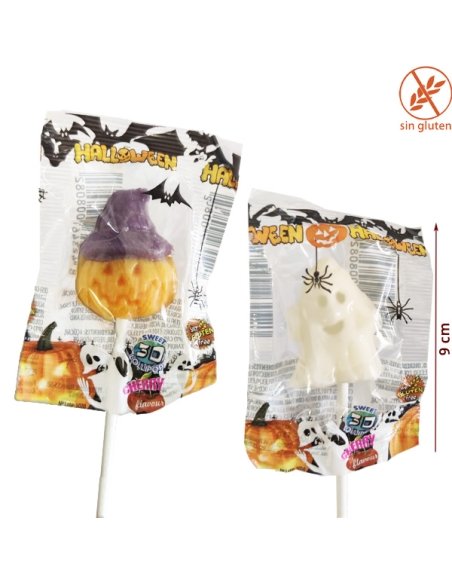 Piruleta Calabaza Halloween y Fantasma 13gr 100uds Sugars Magic