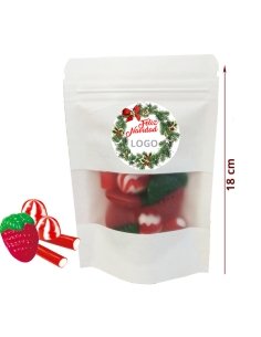 Bolsa Cartón Blanco Chuches Navidad 70gr Personalizada 1ud