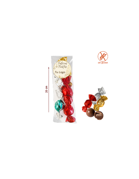Bolsita 4 Maxi Bombones Crujientes detalle Navidad personalizados 1ud
