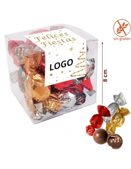 Caja Regalo Navidad Maxi Bombones 170Gr Personalizados (14 Bombones)
