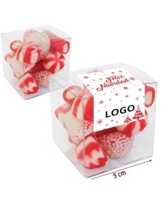 Cajas Chuches Rojas y Blancas estilo Navideño 85Gr Personalizado