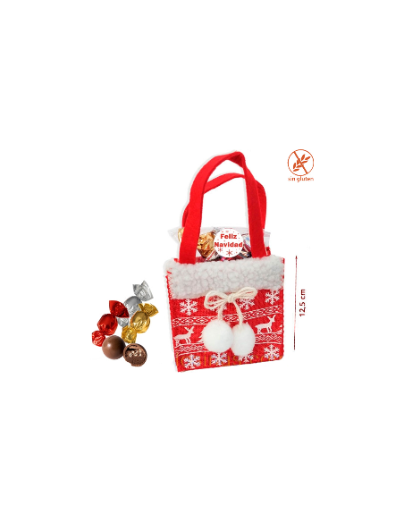 Bolsa Navidad Pompones 200Gr Bombones Personalizable