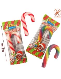Bastones Navidad Mini de Caramelo rojo y multicolor 4gr 200uds