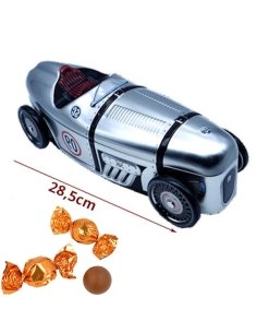 Caja Bombones Lata Coche de Carreras Gris 150Gr Chocoday
