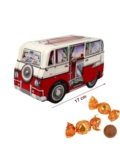 Caja de Bombones Lata Mini Camper Roja 150Gr Chocoday