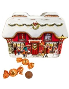 Caja Bombones lata Tienda de Navidad 150gr Chocoday