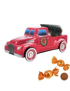 Caja Bombones lata Coche con árbol de Navidad 150gr Chocoday