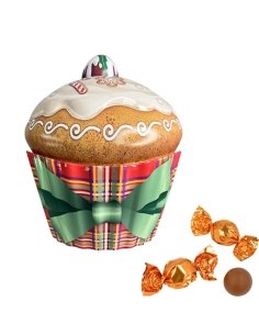 Caja Bombones lata Cup Cake Navidad 150gr Chocoday