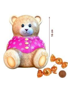 Caja Bombones Lata Osito Peluche Rosa Flores 150gr Chocoday