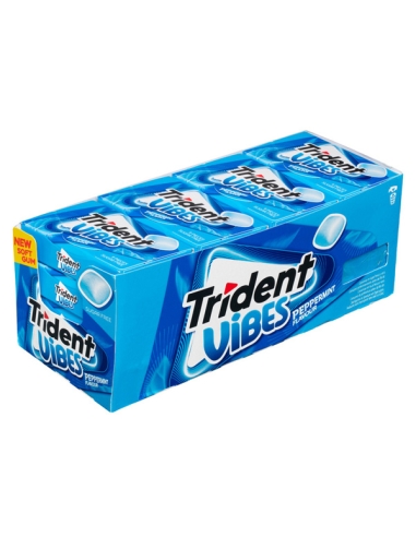 Chicle Trident Vibes Menta Azul 16 cajitas de 9 chicles sin azúcar