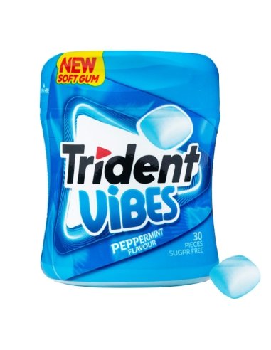 Chicle Trident Vibes Menta Azul 6 Botes de 30 chicles sin azúcar