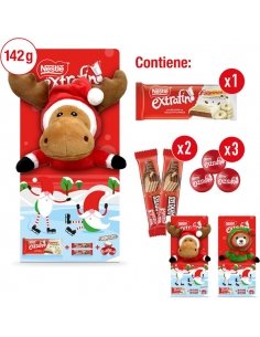 Lote Peluche con Chocolatinas de Chocolate con leche Extrafinas de Nestlé 6 uds