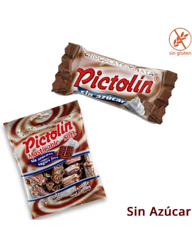 Caramelos Pictolín Chocolate y Nata sin azúcar 12 Bolsitas 65g