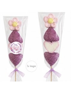 Brocheta de Nubes Día de la Mujer con etiqueta personalizada