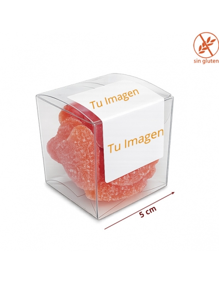 Caja Chuches color Naranja 65gr con Logo o imagen Personalizada