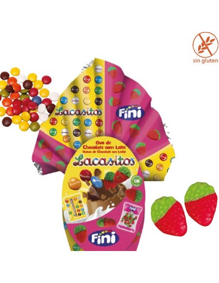 Mona de chocolate y Chuches Huevo Pascua Lacasitos y Fini Golosinas