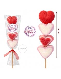 Brocheta de chuches corazón Personalizada
