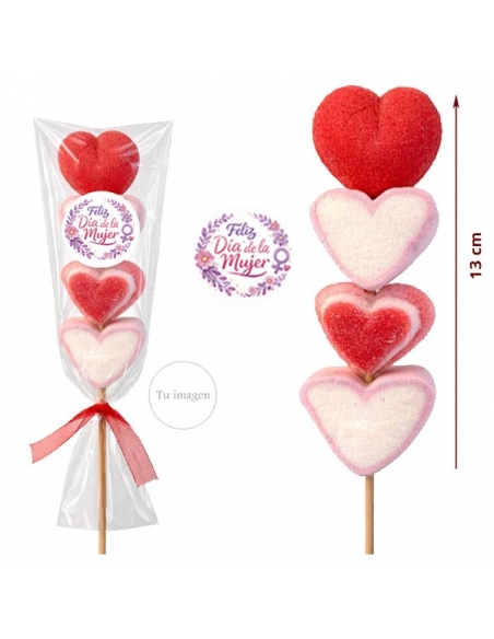 Brocheta de chuches corazón Personalizada
