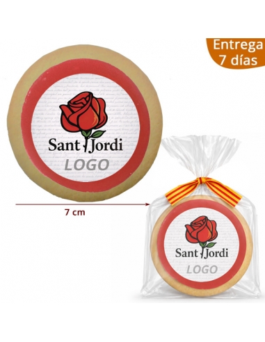Galletas Redondas lisas Sant Jordi Personalizadas con tu logo