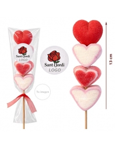 Brocheta de chuches corazón Personalizada Sant Jordi
